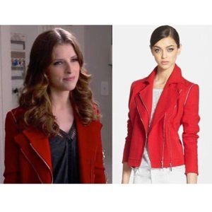 Anthropologie 1. State Red Zipper Convertible Motorcycle Jacket Size: 6